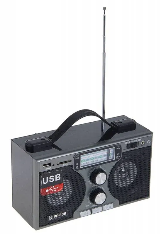 Радиоприемник портативный Сигнал БЗРП РП-306 черный USB SD - фото 2