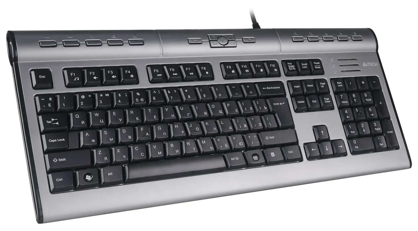 Клавиатуры A4TECH KLS-7MUU серебристый/черный - фото 3