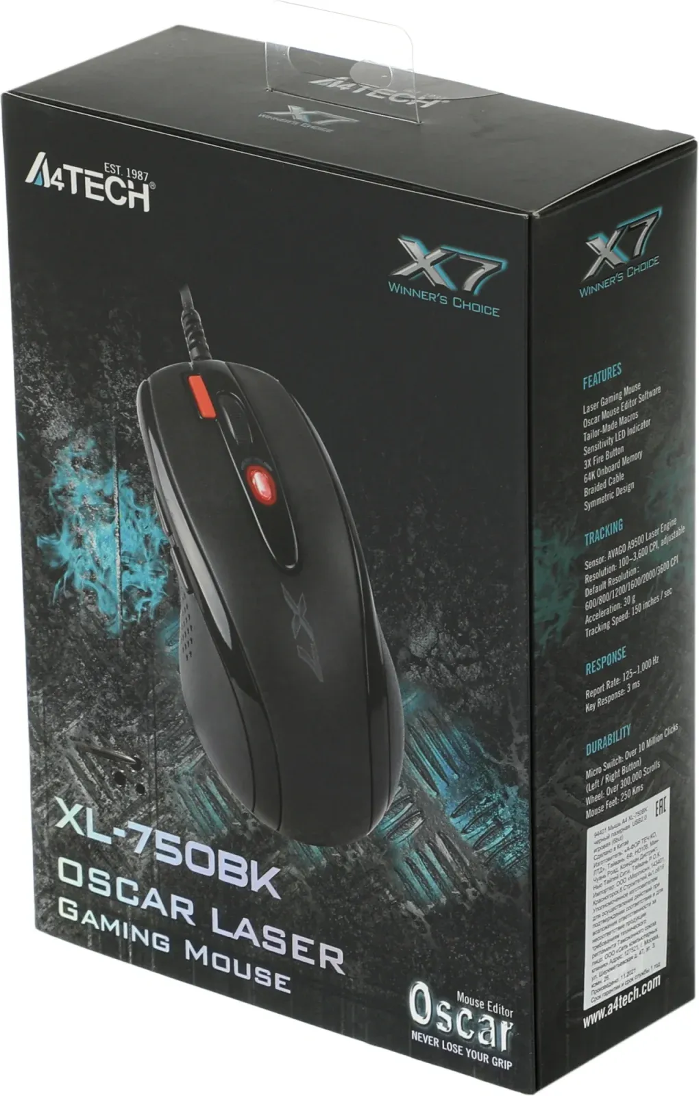 Мыши A4TECH XL-750BK - фото 1