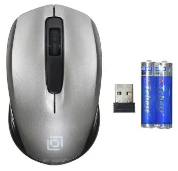 Мышь Оклик 475MW черный/серый оптическая 1000dpi беспров. USB для ноутбука 3but 945829 - фото 7