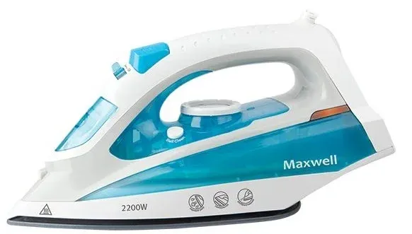 Утюг Maxwell MW-3055B 2200Вт белый/голубой - фото 1