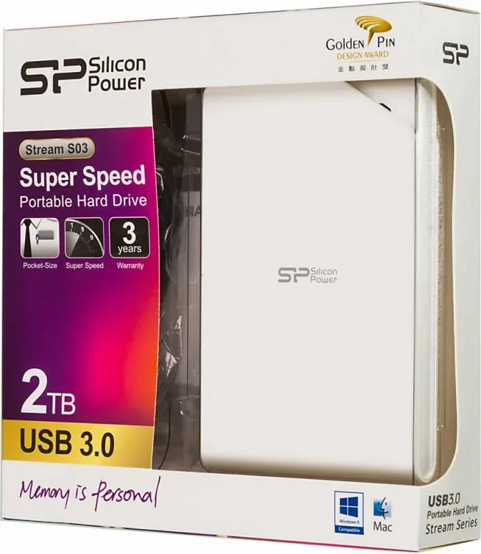 USB SILICON POWER S03 SP020TBPHDS03S3W белый - фото 1