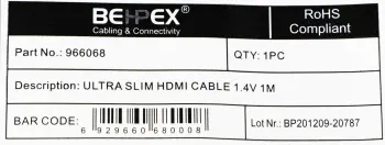 Кабель аудио-видео HDMI m/HDMI m 1м. позолоч.конт. черный - фото 6