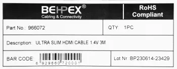 Кабель HDMI m/HDMI m 3м. позолоч.конт. - фото 8