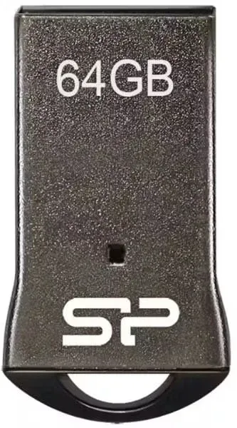 Флеш Диск Silicon Power 64Gb Touch T01 SP064GBUF2T01V1K USB2.0 черный/серебристый, 64 ГБ - фото 3