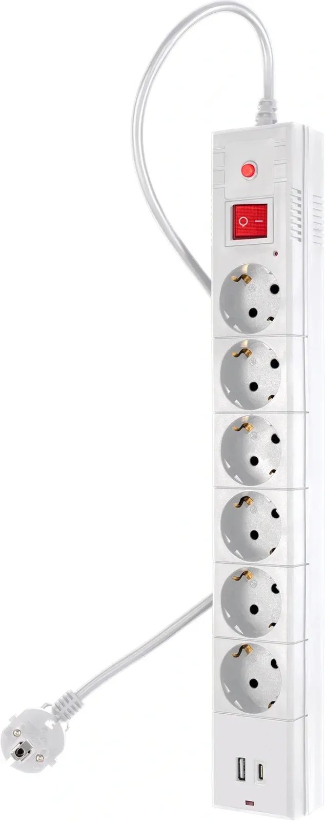Сетевой фильтр Buro BU-SP1.8_USB_2A-W 1.8м 6 розеток белый коробка - фото 2