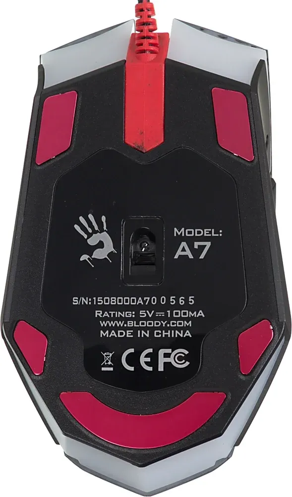 Мышь A4Tech Bloody A7 черный оптическая 6200dpi USB 8but - фото 2