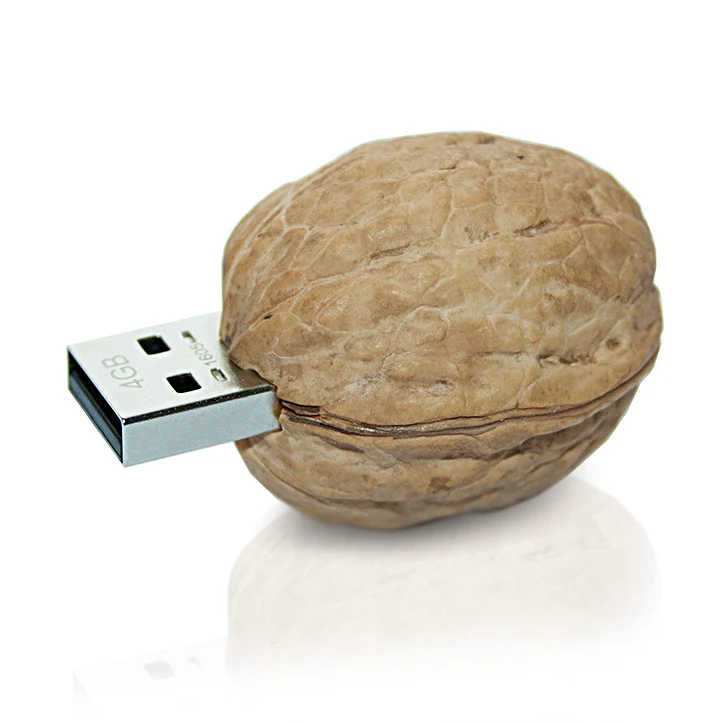 Флешка Резиновая Грецкий орех Walnut Q22