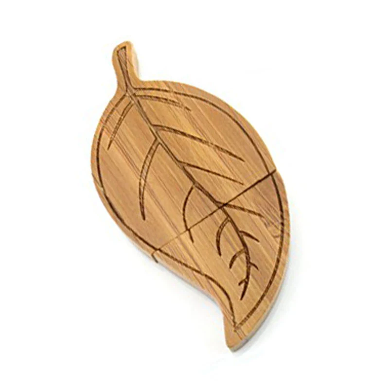 Флешка Деревянная Листок Leaf Wood F48