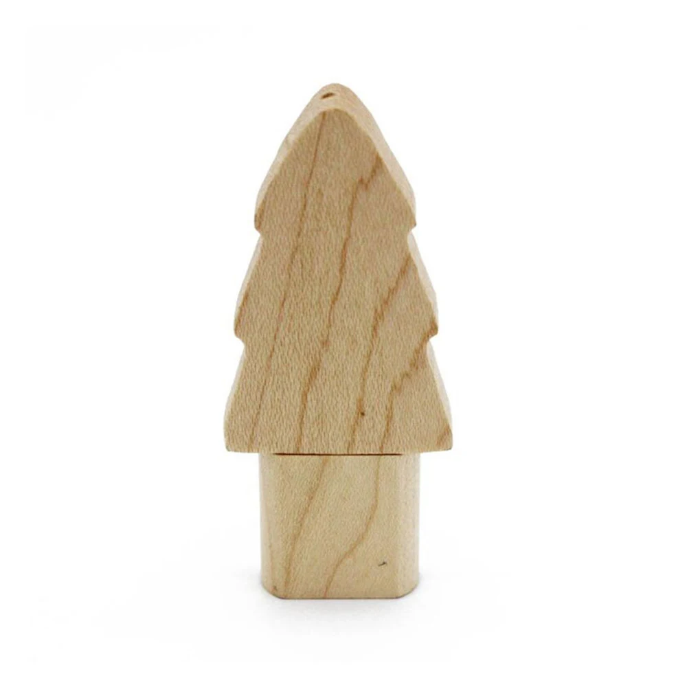 Флешка Деревянная Новогодняя Елка Christmas Tree F89