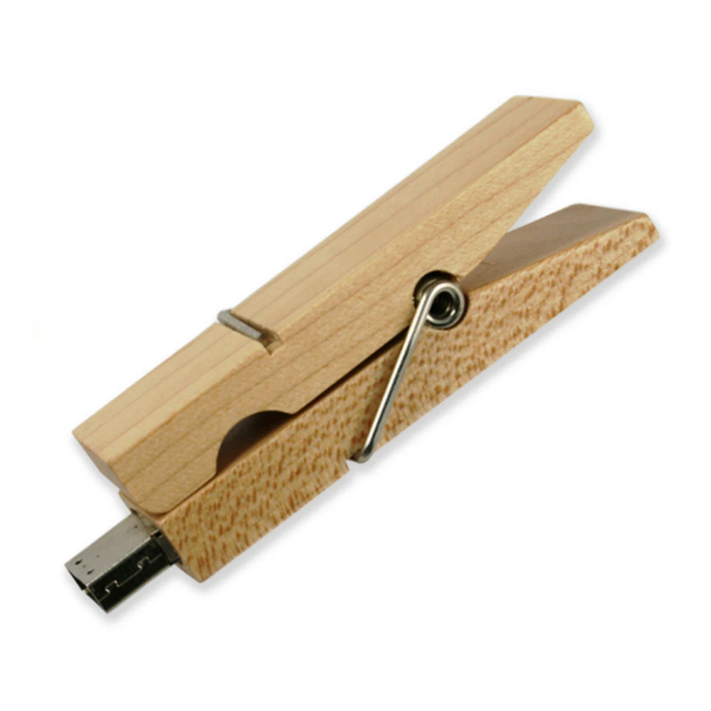 Флешка Деревянная Прищепка Pin Wood F115