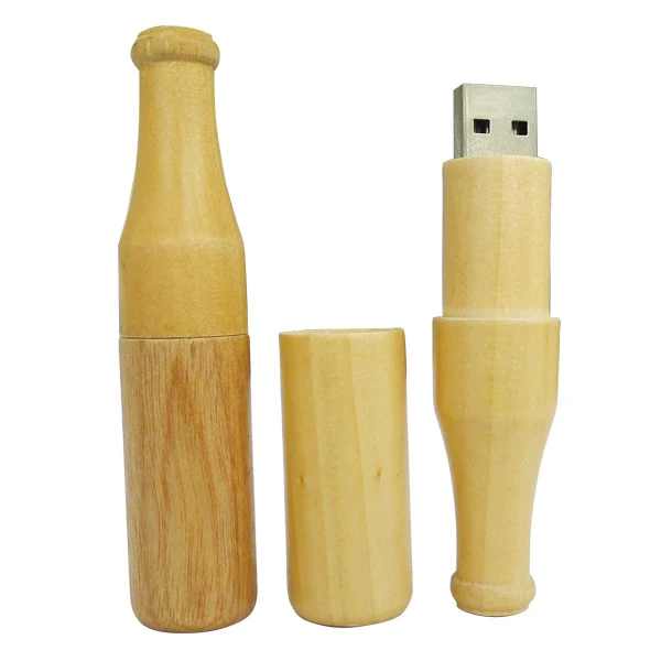 Флешка Деревянная Бутылка Пива Bottle Beer F252