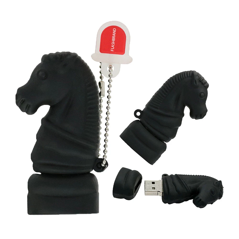 Флешка Резиновая Шахматы Конь Chess Horse Q342