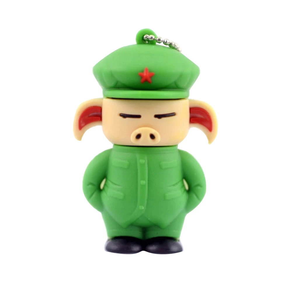 Флешка Резиновая Свинка Солдат Pig Soldier Q457