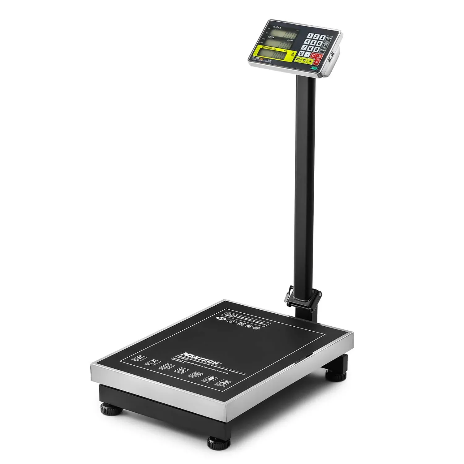 Торговые напольные весы M-ER 335 ACLP-150.20 TURTLE с расчетом стоимости товара LCD