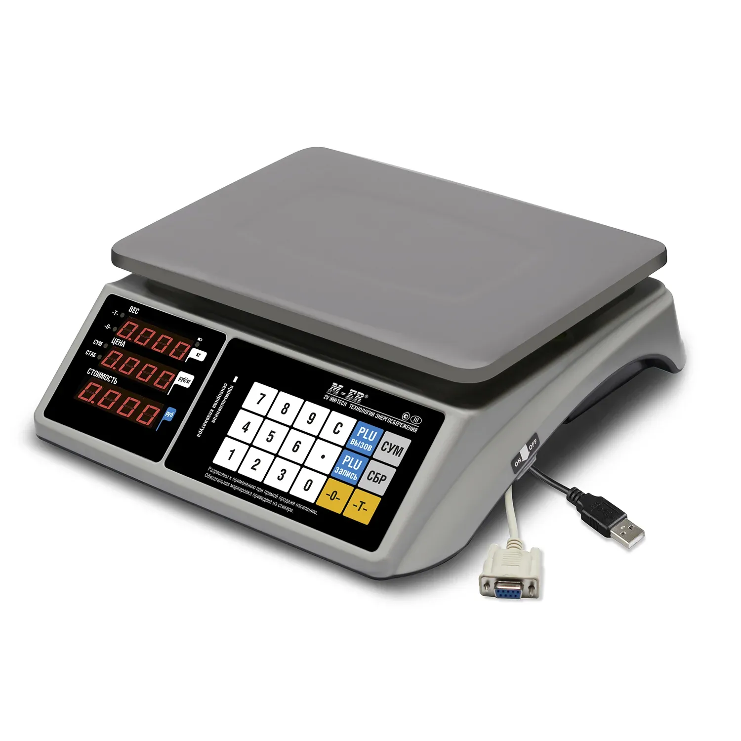 Торговые настольные весы M-ER 328 AC-6.1 TOUCH-M LED RS232 и USB