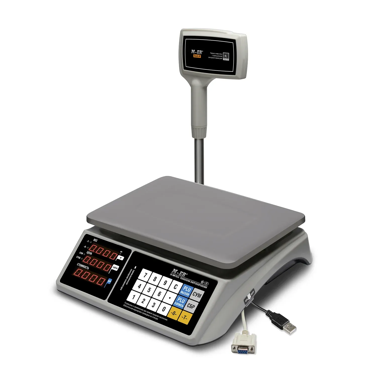 Торговые настольные весы M-ER 328 ACPX-15.2 TOUCH-M LED RS232 и USB