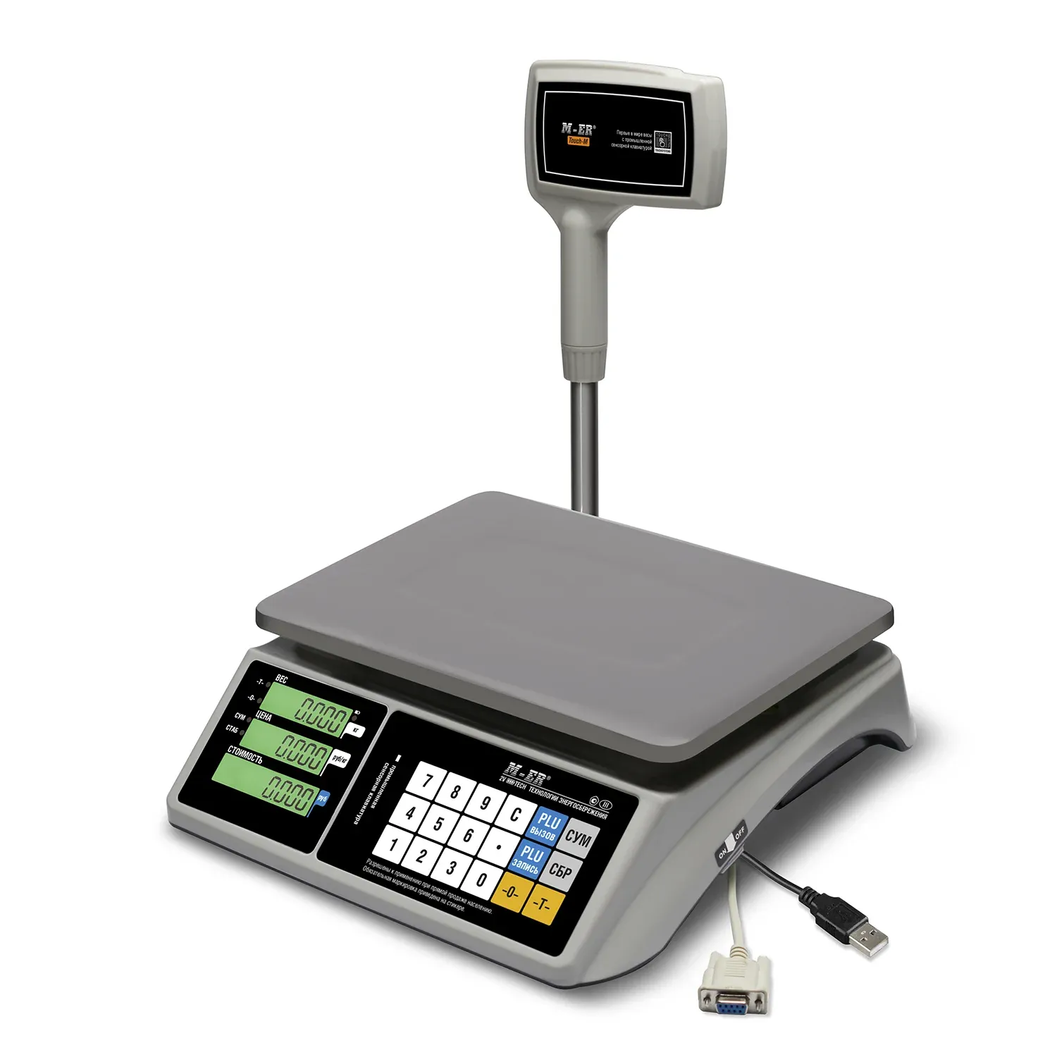 Торговые настольные весы M-ER 328 ACPX-32.5 TOUCH-M LCD RS232 и USB