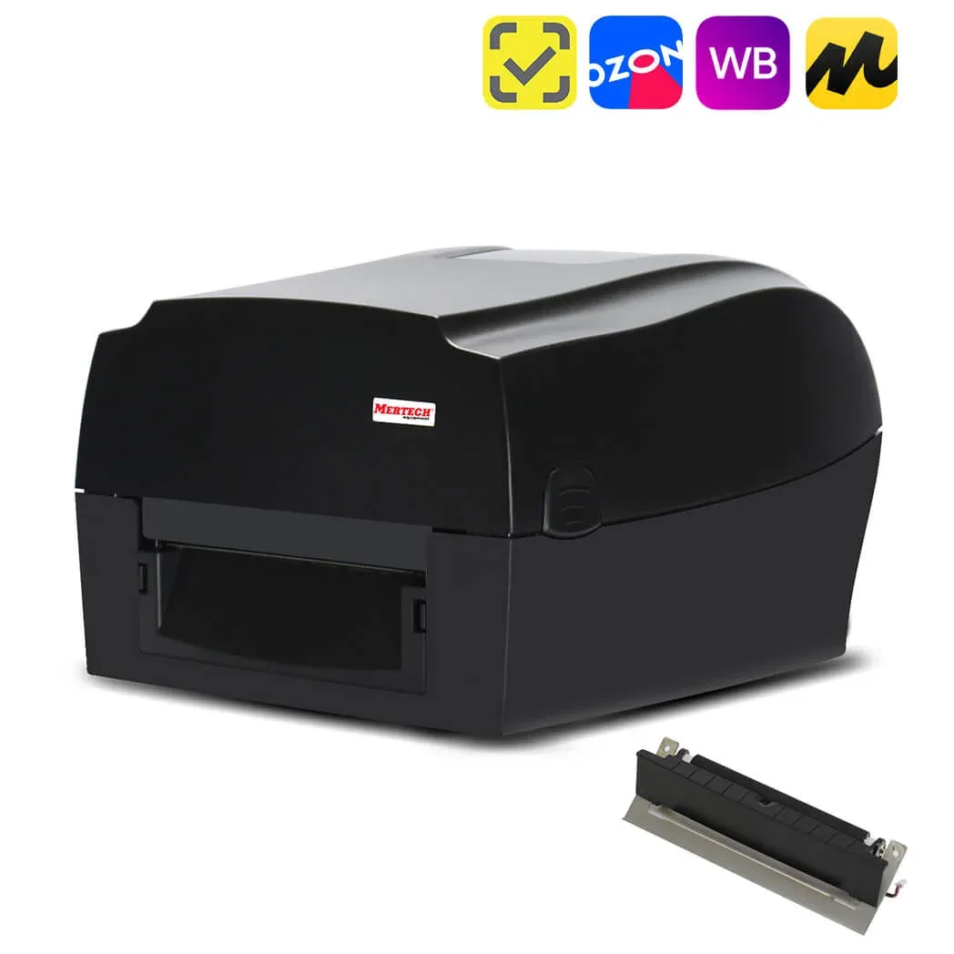Термотрансферный принтер этикеток MERTECH TLP300 TERRA NOVA 300 DPI USB RS232 Ethernet Black с отделителем