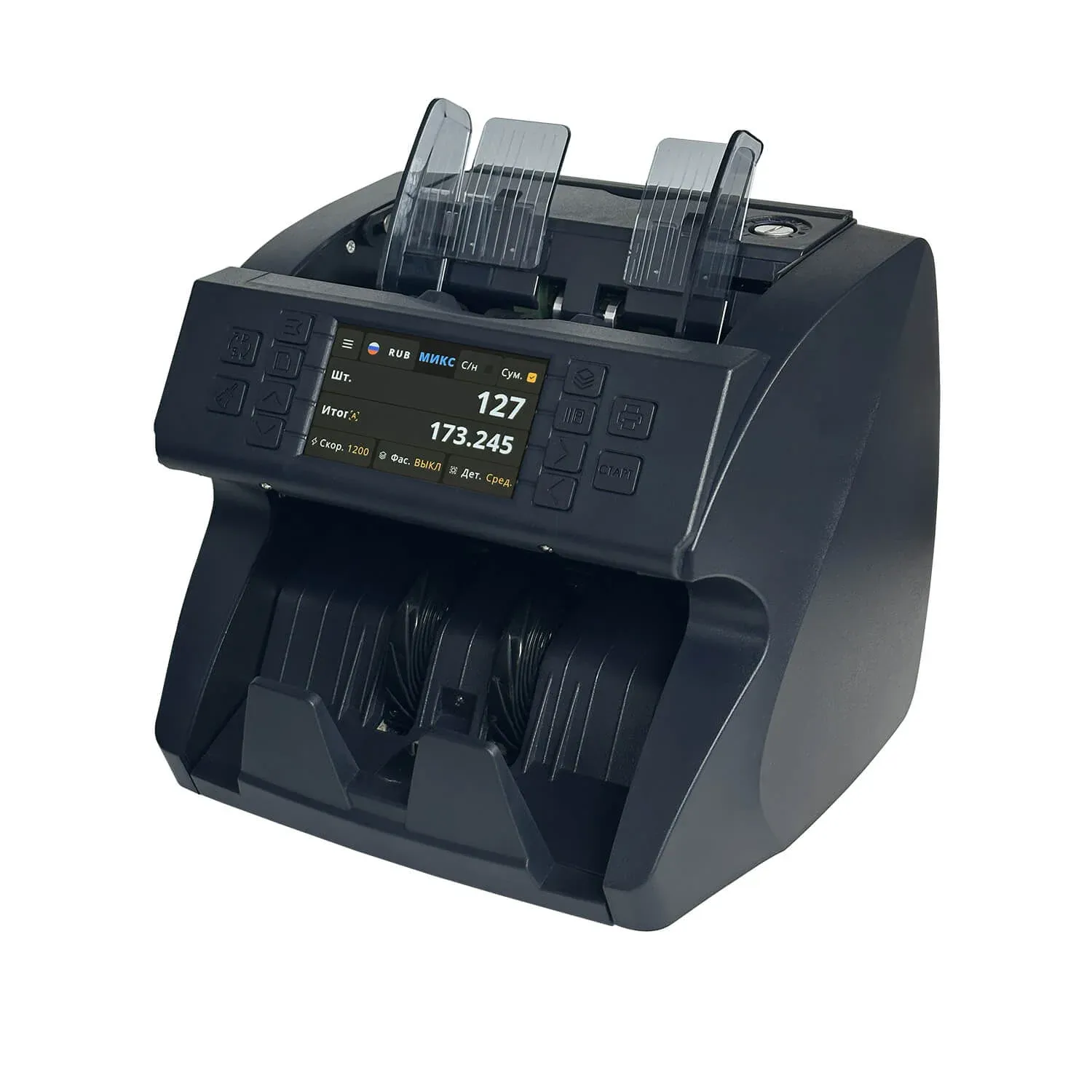 Счетчик банкнот с детектором подлинности MERTECH C-100 CIS MG touch screen