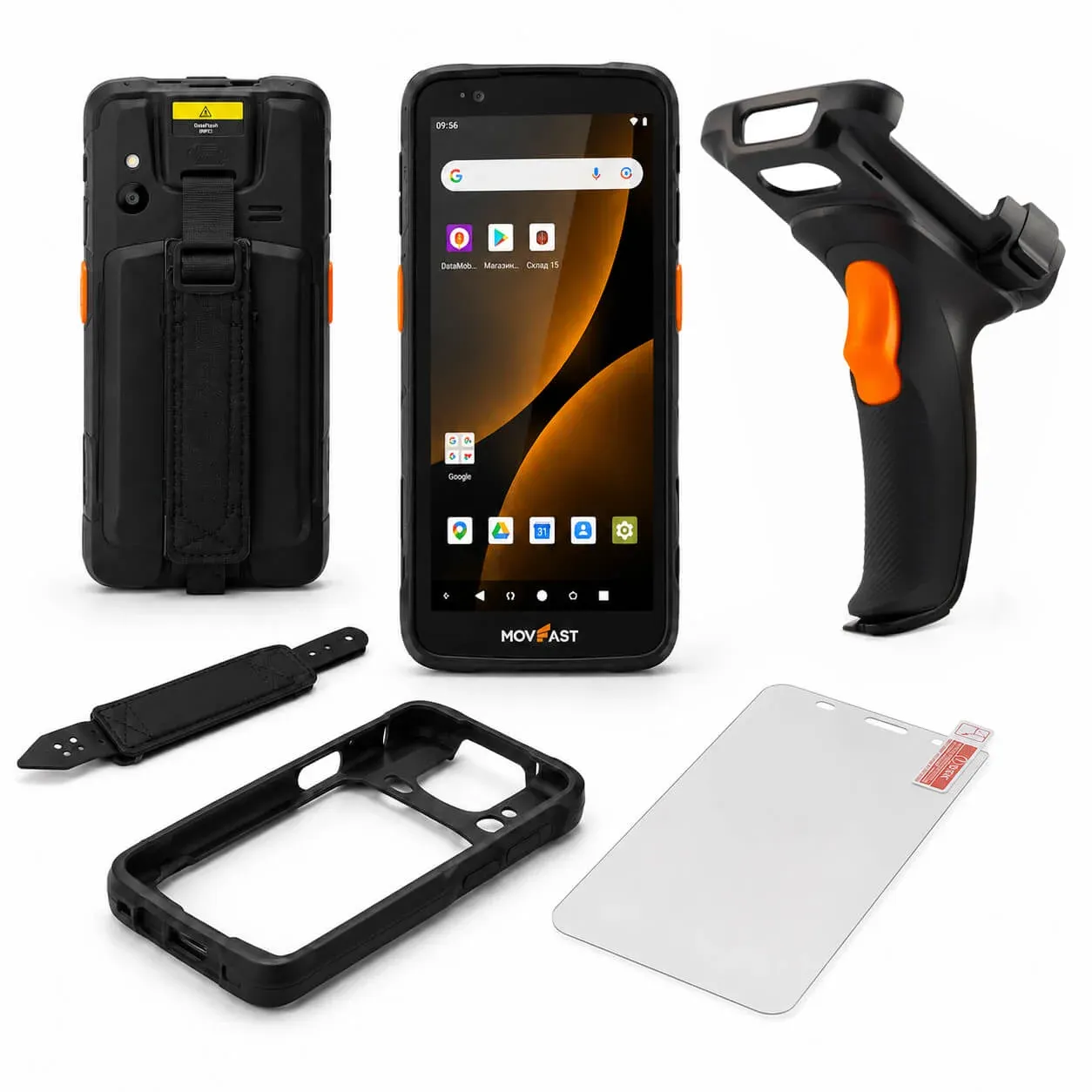 Комплект ТСД S55 Android 13/64GB пист. рукоятка чехол стекло ремешок