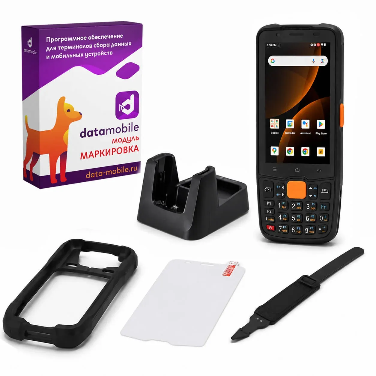 Комплект для маркировки ТСД MERTECH MovFast S40 арт. 10014 кредл с передачей чехол стекло ремешок + ПО DataMobile