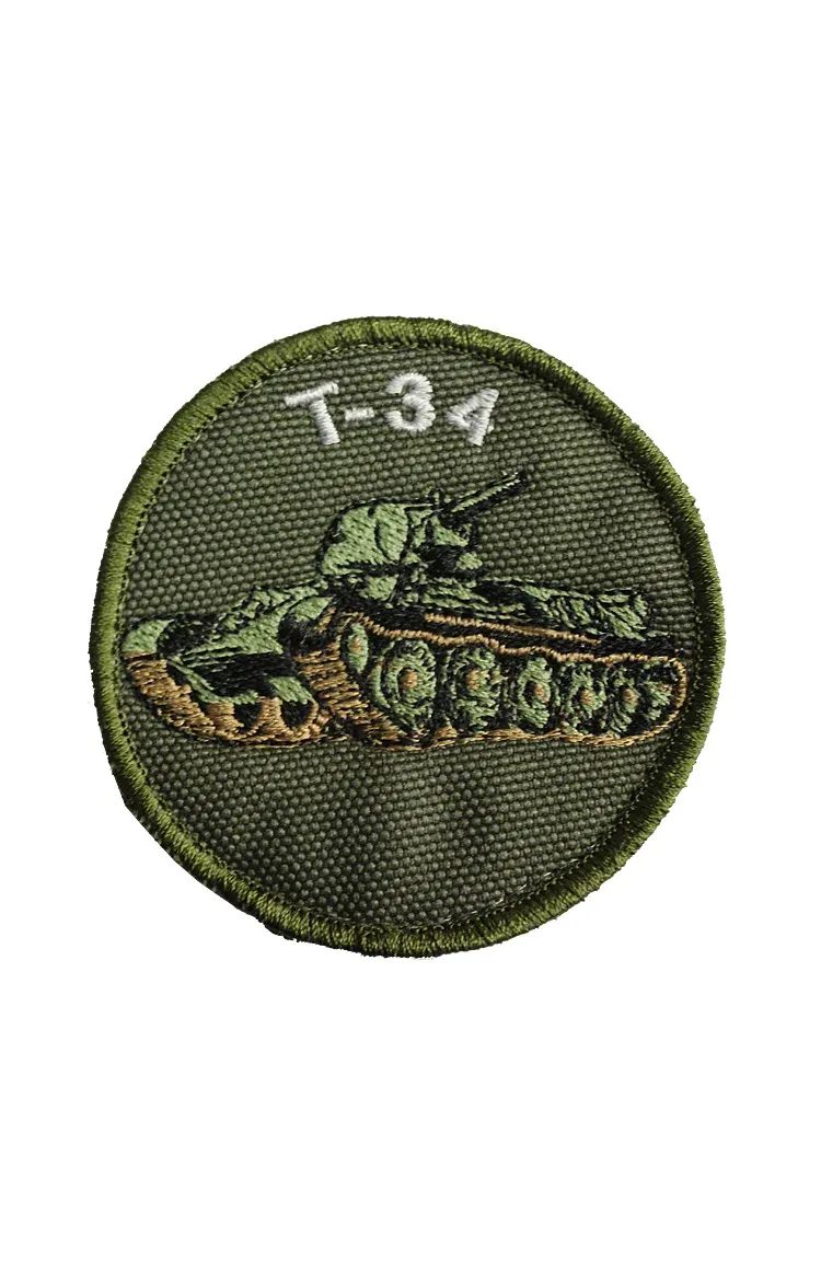 Шеврон ТАНК Т-34 хаки на контактной ленте