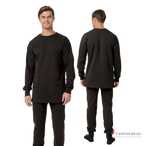 Белье утеплённое трикотажное чёрное 200 г/м² кальсоны 48-50/170-176, чёрный