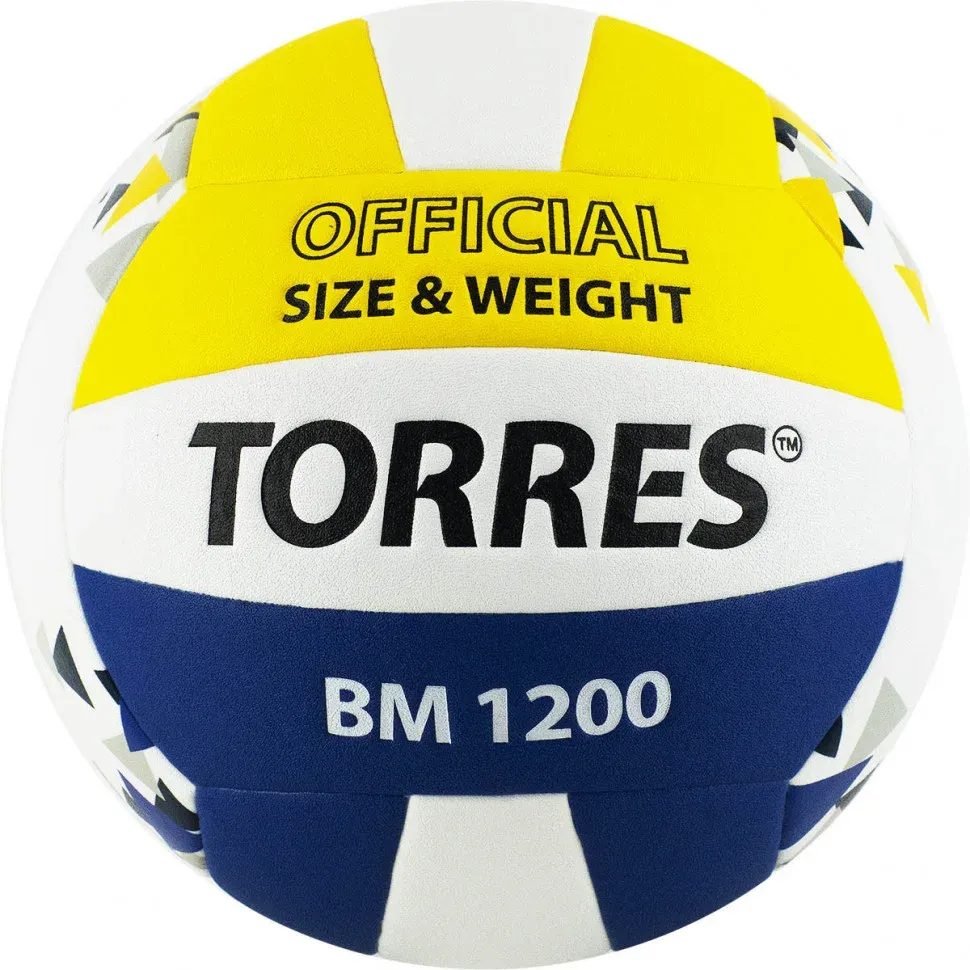 Мяч волейбольный Torres BM1200, белый желтый синий, 5