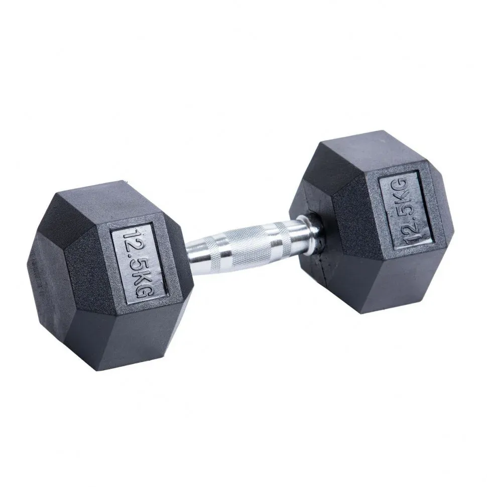 Гантель гексагональная обрезиненная PROFI-FIT 12.5 кг