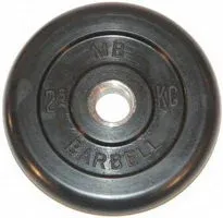Диск Barbell обрезиненный черный d=26 мм 2.5кг