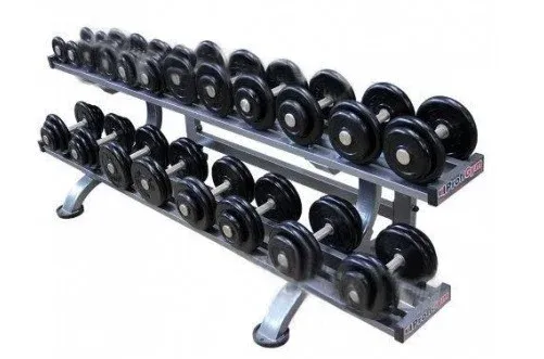 Набор гантелей обрезиненных + стеллаж PROFIGYM от 3,5 до