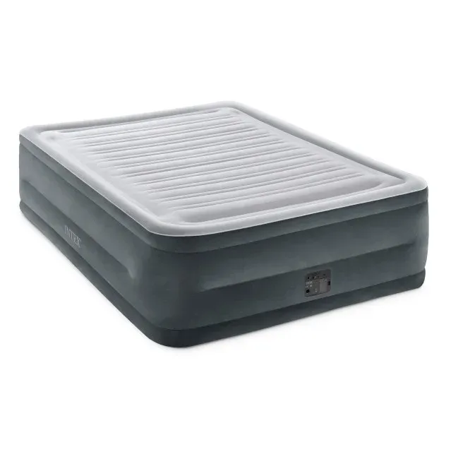 Надувная кровать Comfort-Plush Intex 64418 152х203х56см встр.нас. 220В до 272кг, платиновый темно-серый