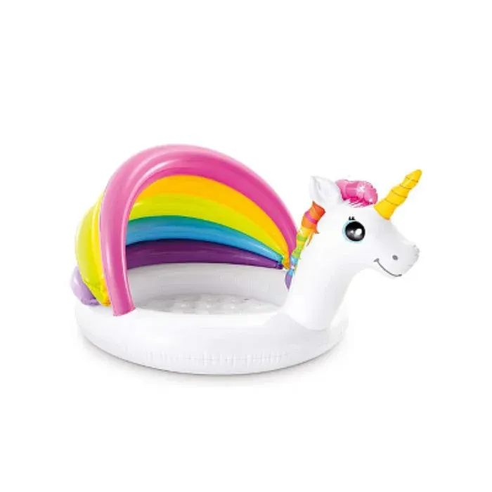 Детский надувной бассейн Единорог Intex 57113 127х102х69см 45л 1-3 лет, белый, 45 л