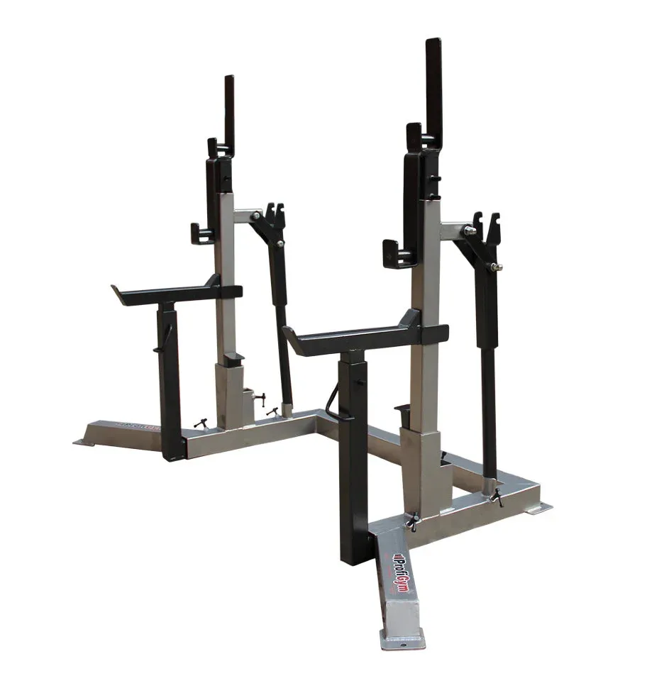 Стойка домкратная со страховочными упорами ProfiGym Пл-008, хром черный