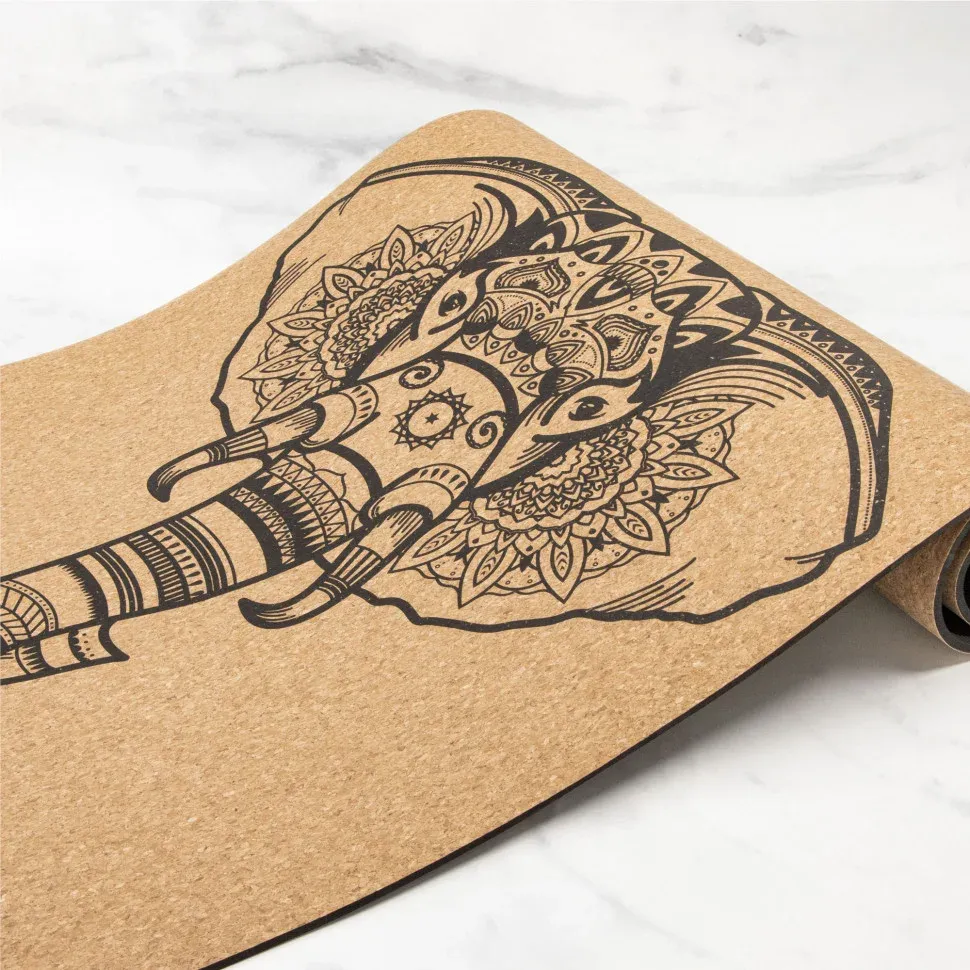 Коврик для йоги MYGA Yoga Mat Cork Elephant XL пробка