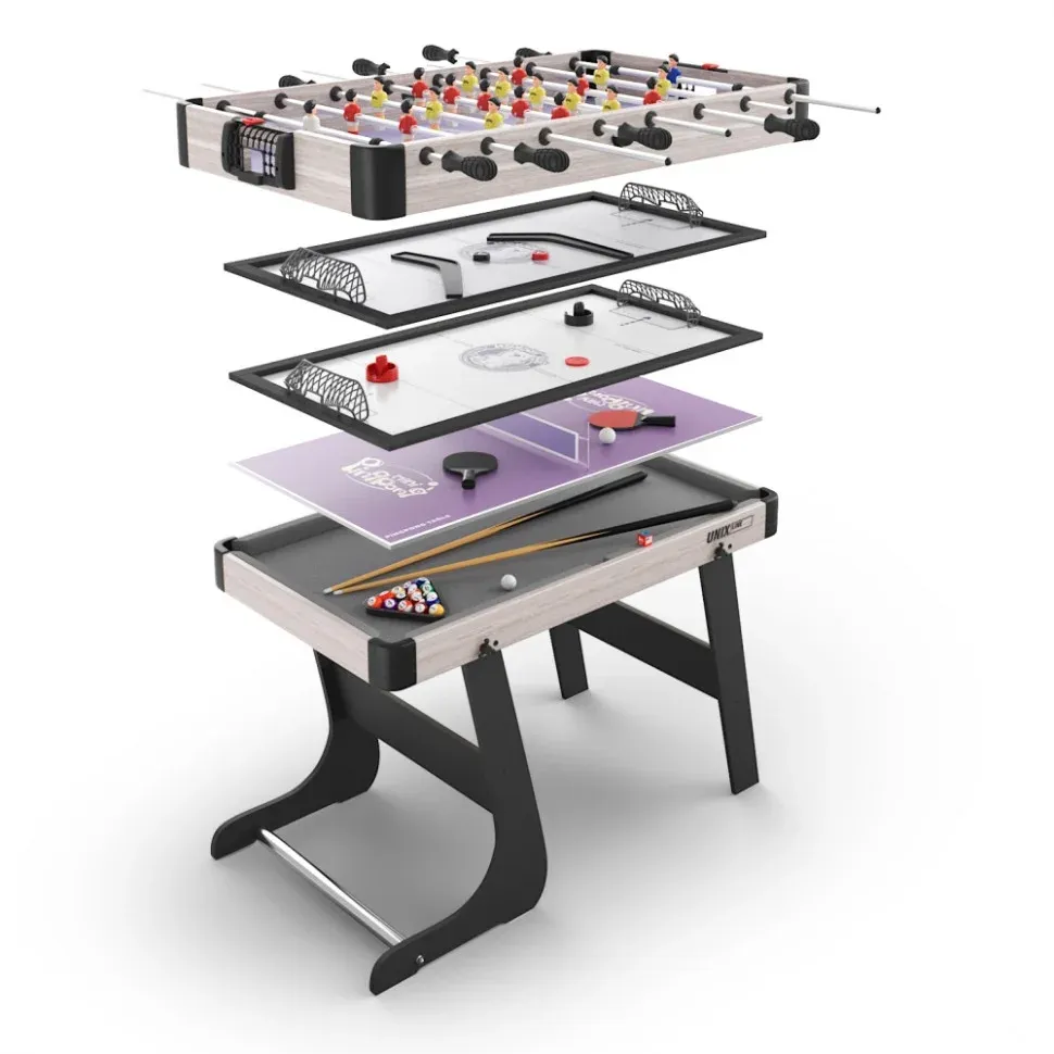 Игровой стол складной UNIX Line Трансформер 5 в 1 108х59 cм, черный/фиолетовый