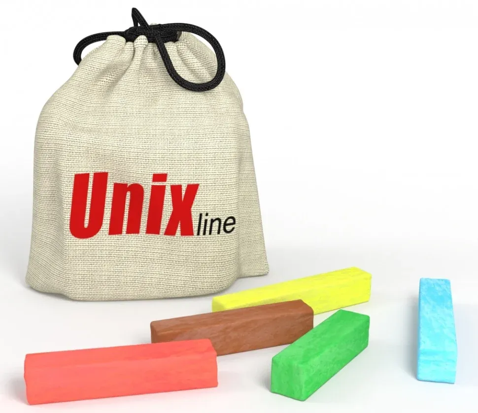Мелки для рисования на батуте UNIX Line 5шт., белый желтый зеленый синий красный