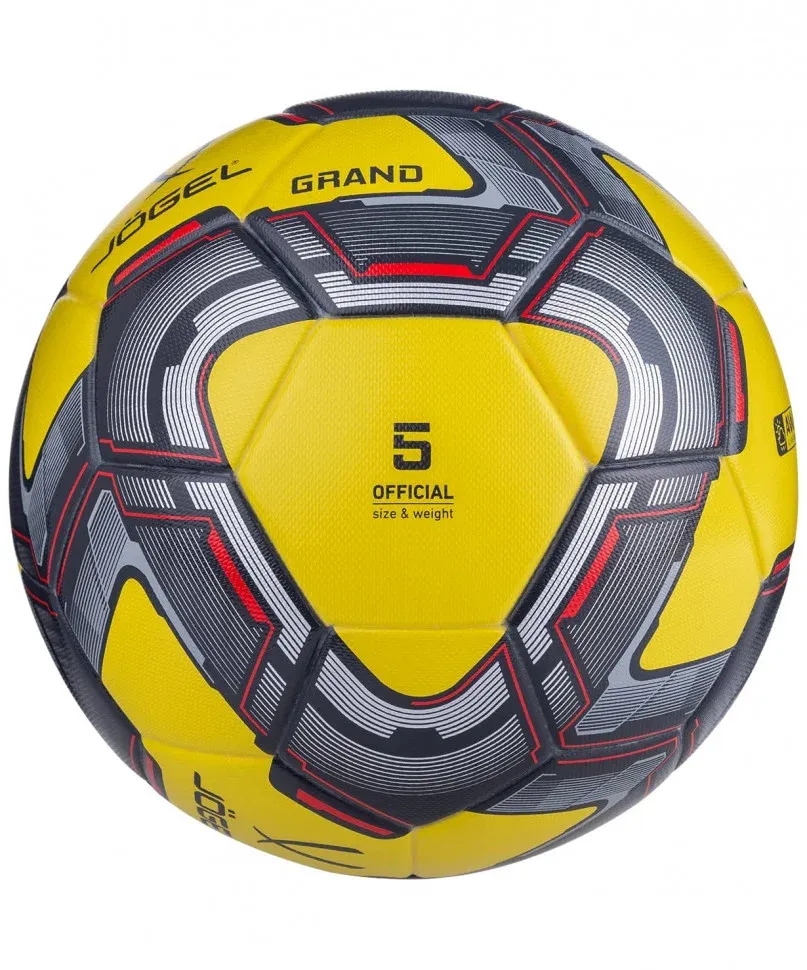 Мяч футбольный Jögel Grand №5, желтый красный серый