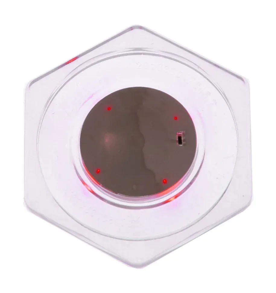 Шайба для аэрохоккея LED Atomic Top Shelf прозрачная шестигранная красный светодиод D74 mm