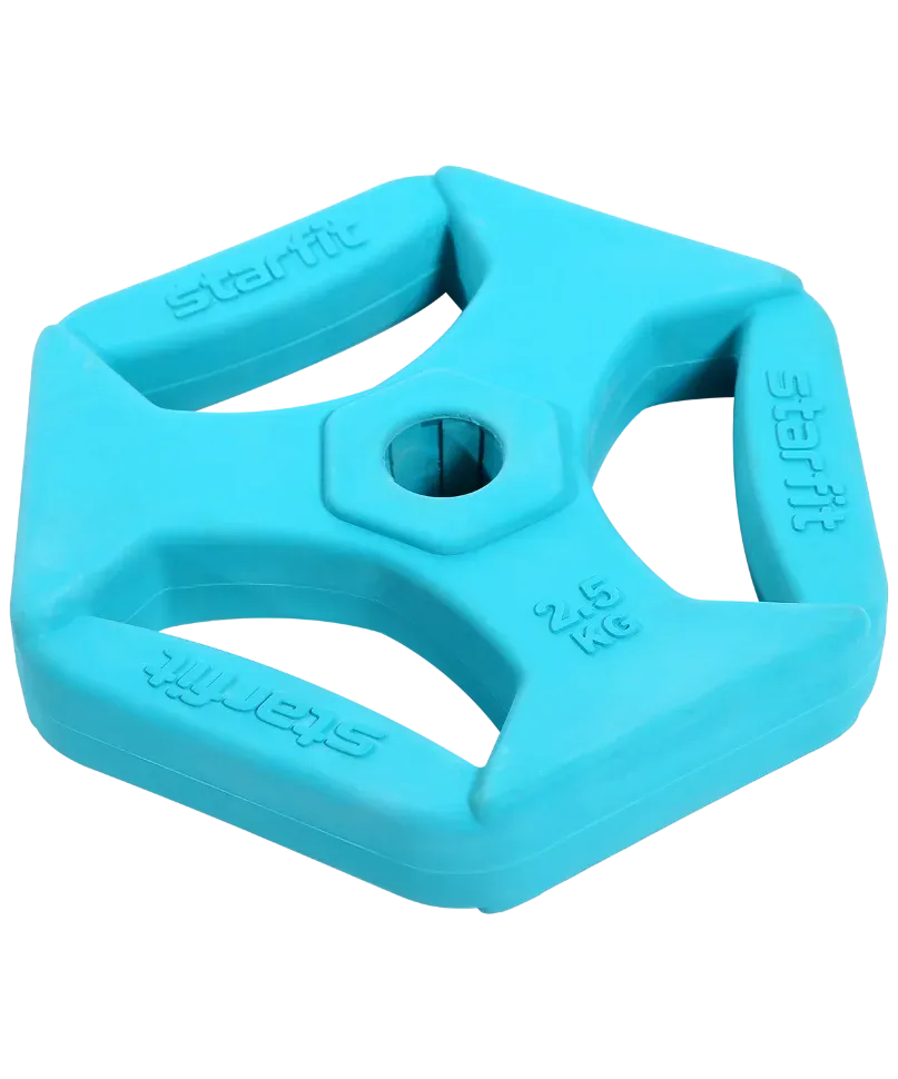 Диск Starfit BB-205 обрезиненный цветной с хватами d=26 мм 2.5 кг