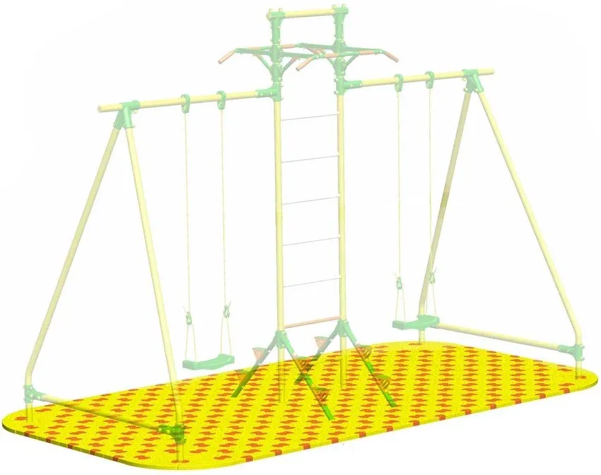Puzzle Playground для качелей парных с лестницей c турниками Leco-IT Outdoor