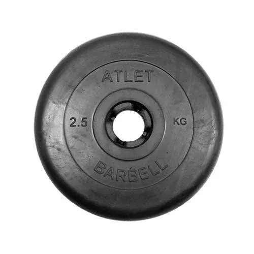 Диск Barbell обрезиненный черный d=31 мм 2.5 кг ATLET