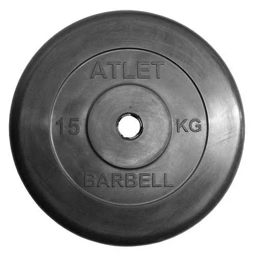 Диск Barbell обрезиненный черный d=31 мм ATLET