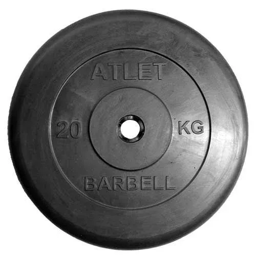 Диск Barbell обрезиненный черный d=31 мм ATLET