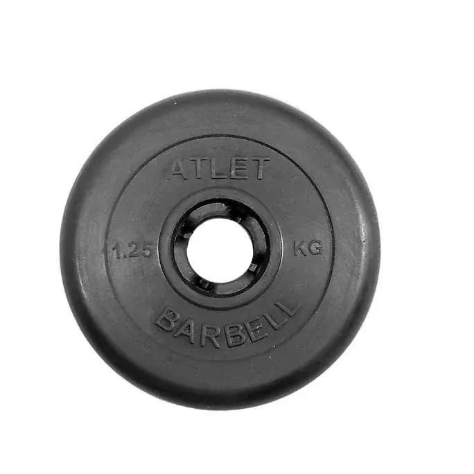 Диск Barbell обрезиненный черный d=50 мм 1.25 кг ATLET