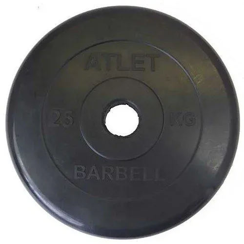 Диск Barbell обрезиненный черный d=50 мм ATLET