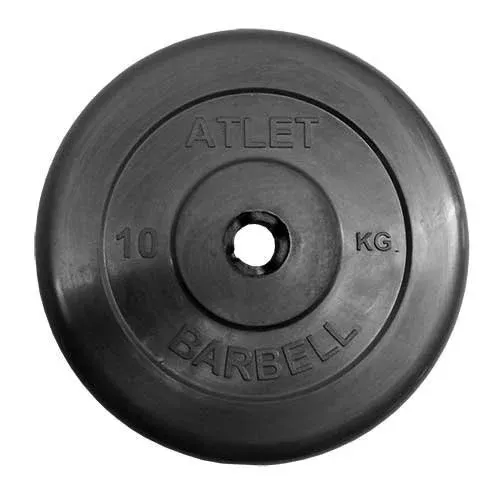 Диск Barbell обрезиненный черный d=50 мм ATLET