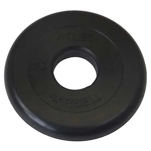 Диск Barbell обрезиненный черный d=50 мм 2.5 кг ATLET