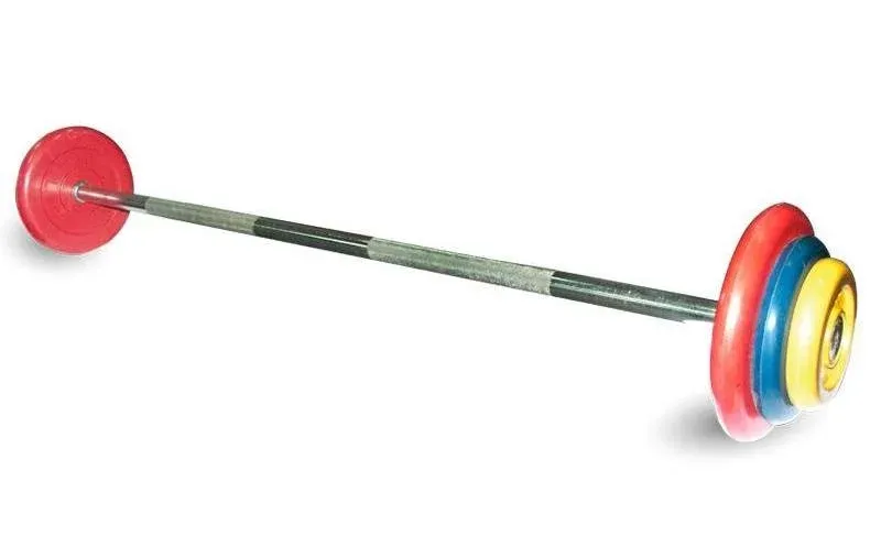 Штанга неразборная с цветными дисками Barbell